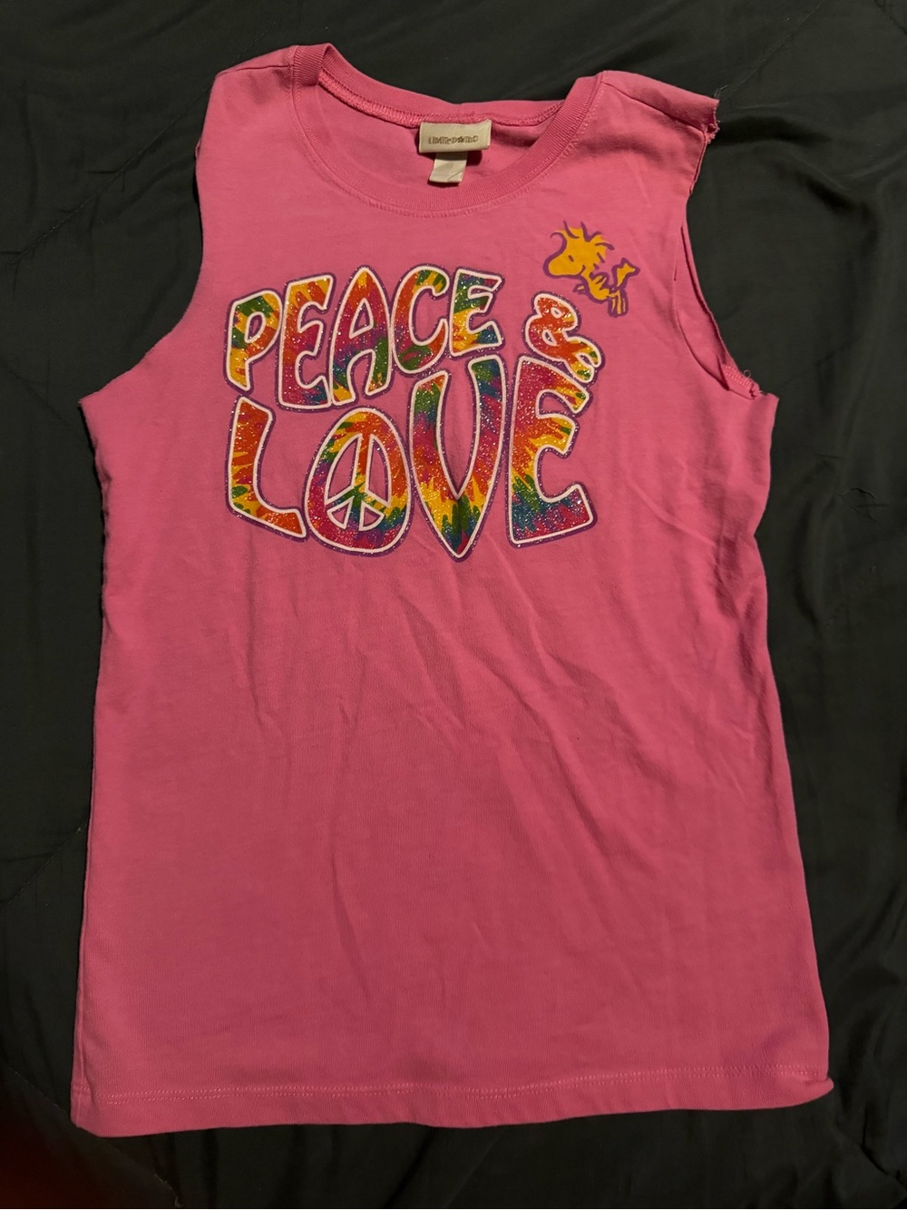 Limited Too Pink Graphic 'Peace & Love' Tank